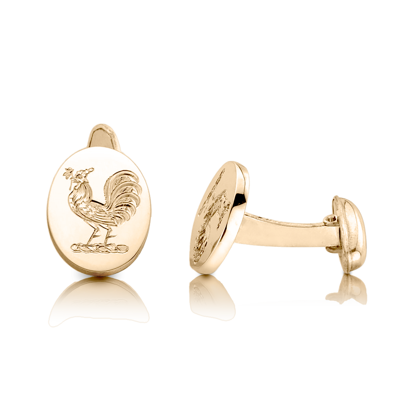 18ct Yellow Gold Cufflinks, Swivel Back