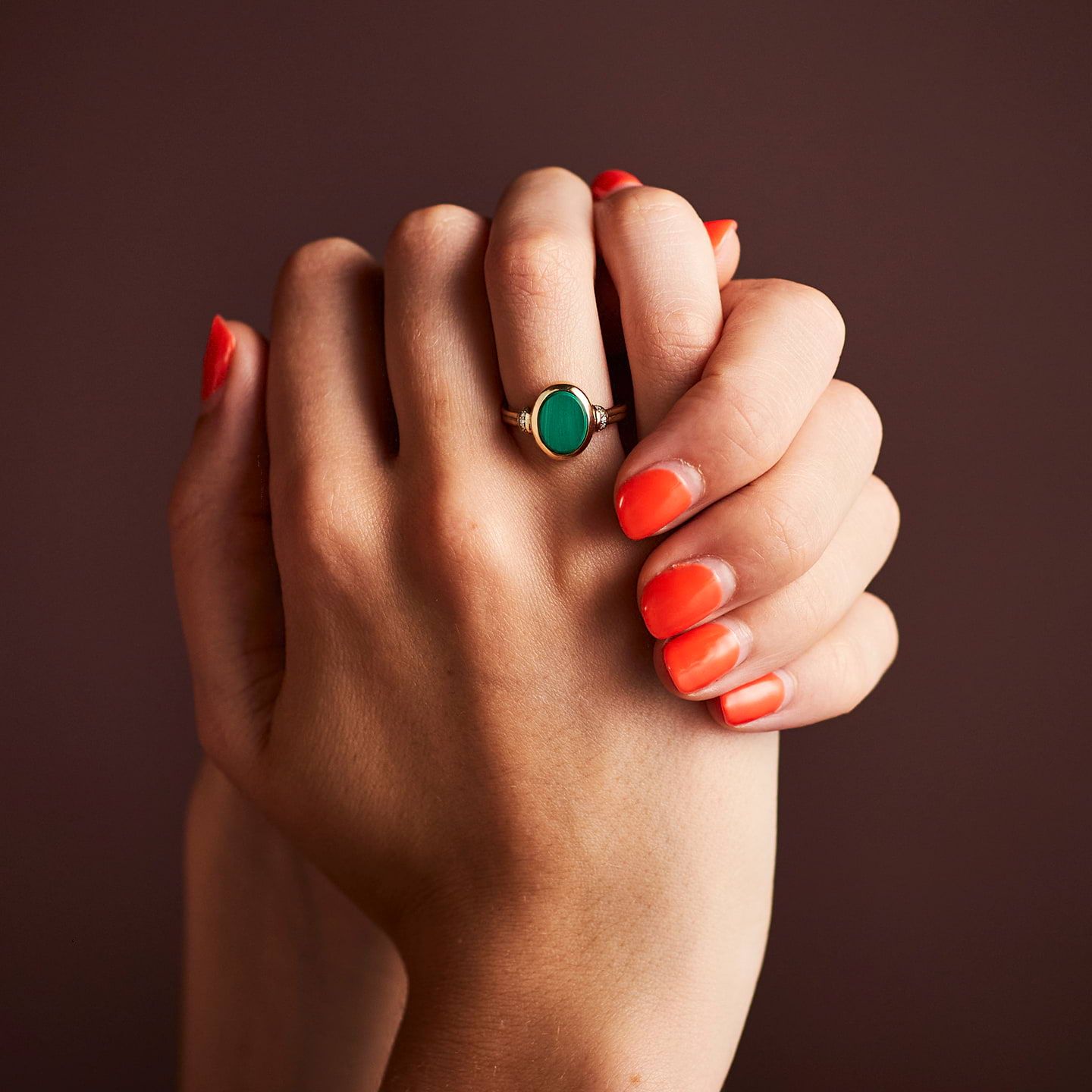 Stone Set Era Diamond Signet Ring