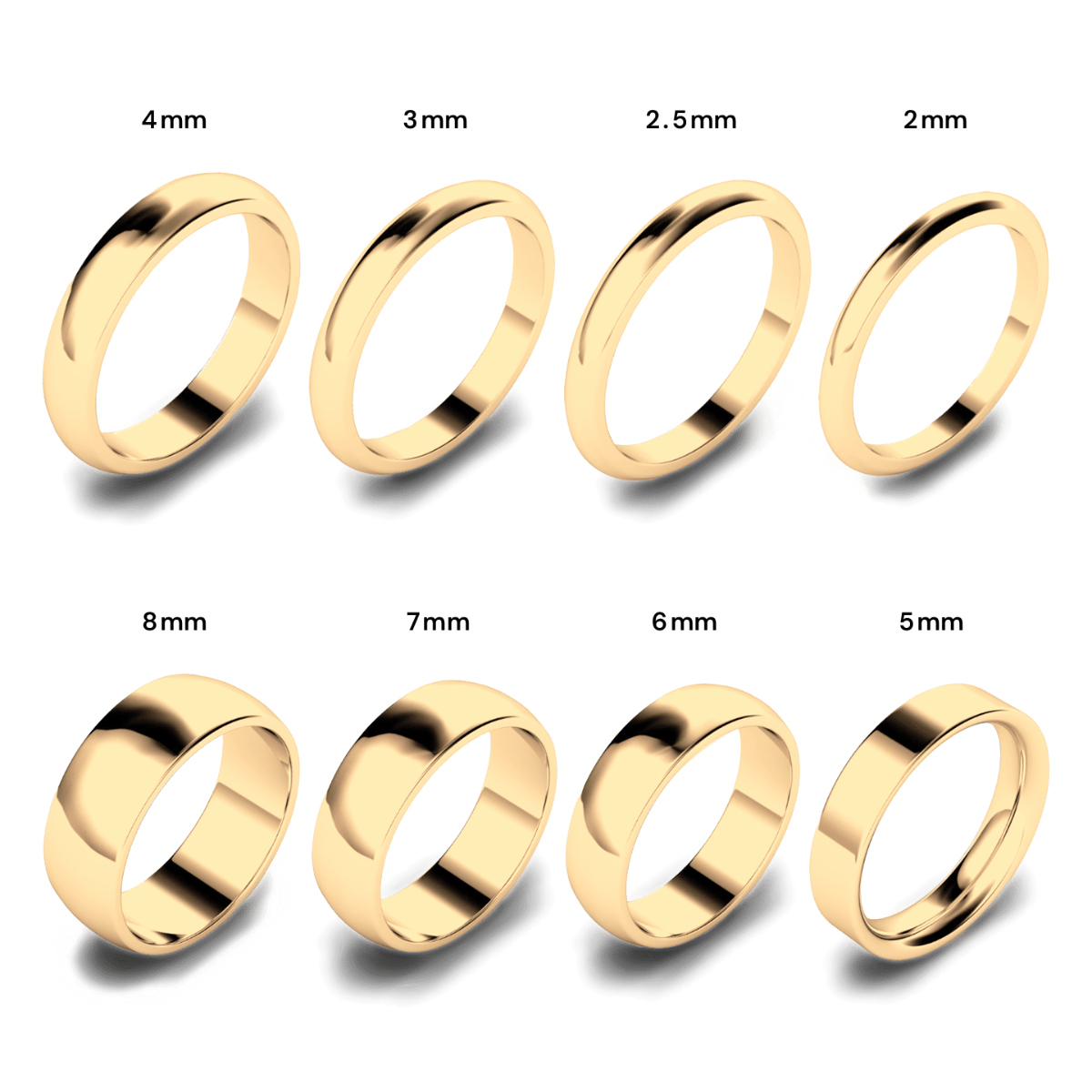 Flat Court Profile Wedding Ring