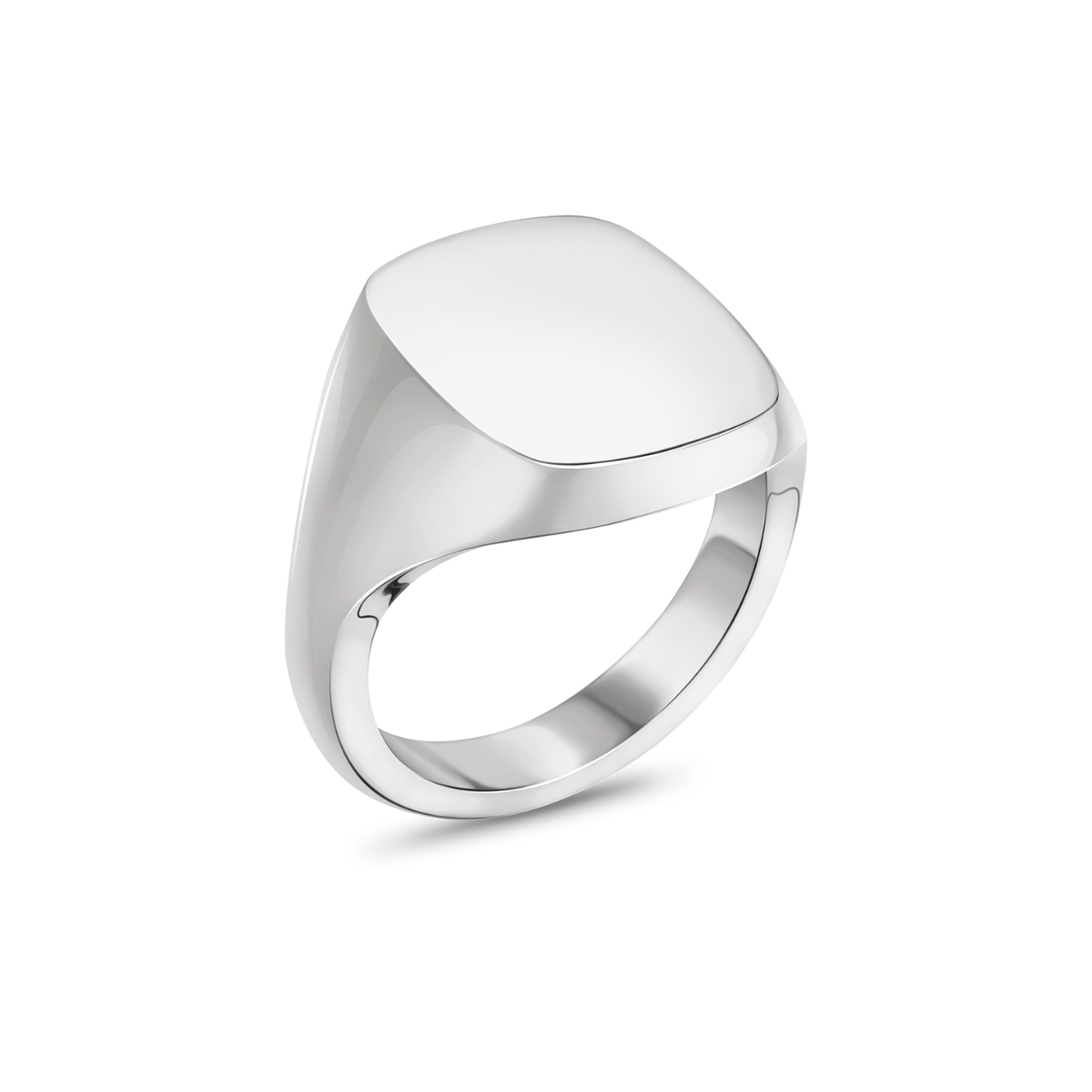 Sterling Silver Cushion 55 Signet Ring