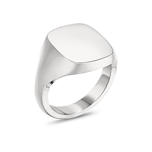 Sterling Silver Cushion 55 Signet Ring