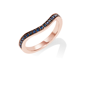 Blue Sapphire Keeper Eternity Ring, 18ct Rose Gold